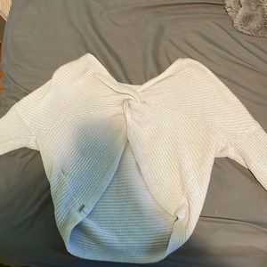 blue Hollister sweater, cropped